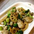 ころんぴ's cooksnap of when they made 牡蠣とレンコンのバター醤油炒め.