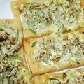 ミキナ's cooksnap of when they made 長ネギとツナの和風油揚げピザ.