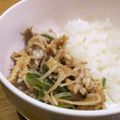 しじみごはん's cooksnap of when they made 豚肉と油揚げのもやし炒め.