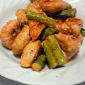キラキラ！'s cooksnap of when they made チキンナゲット活用♪アスパラオーロラ炒め.