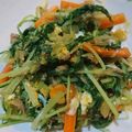 ひぃちゃんひー's cooksnap of when they made 子供もパクパク水菜とひき肉の炒め物.
