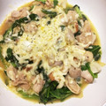 daisukemom's cooksnap of when they made ほうれん草と鶏モモ肉のチーズ炒め.