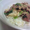 flowertea's cooksnap of when they made 牛肉と小松菜のあんかけごはん。.