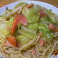しーな☆彡's cooksnap of when they made 秋鮭とキャベツの和風スパゲティ.