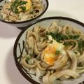 papikun's cooksnap of when they made すき焼きのタレで釜玉うどん.