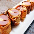inyako's cooksnap of when they made おさかなソーセージ油揚げチーズ巻き.