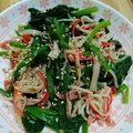 ぽちぼて's cooksnap of when they made レンジだけ！ほうれん草とかにかまのサラダ.