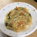 ♡くりーむ♡'s cooksnap of when they made 春菊・えのき・卵のあん掛け豆腐.