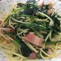 クックA9C9DK☆'s cooksnap of when they made ほうれん草とベーコンの時短簡単美味パスタ.