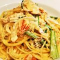 マンダリントバコ's cooksnap of when they made 鮭とほうれん草の、クリームパスタ！.