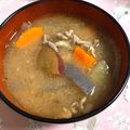 Miporin☆15's cooksnap of when they made 簡単絶品・サツマイモで作る豚汁.
