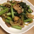 大王イカ's cooksnap of when they made 小松菜とｴﾘﾝｷﾞﾍﾞｰｺﾝの炒め.