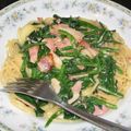 ★Yuring★'s cooksnap of when they made 冷製ホウレン草とベーコンの和風スパゲティ.