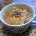 三つ子516's cooksnap of when they made 簡単！千切りキャベツのコンソメ卵スープ.