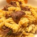 Nöööla♡'s cooksnap of when they made 牛肉ときのこのバター醤油パスタ.