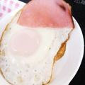 choco831's cooksnap of when they made ハムが固くならないハムエッグ♡.