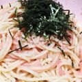 クック4HQYJW☆'s cooksnap of when they made 母のたらこパスタ.