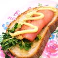 choco831's cooksnap of when they made 貝割れとハムのチーズトースト.
