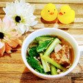 ももちゃんのれしぴ's cooksnap of when they made 小松菜と鯖缶のスープ.