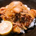 chibijuju's cooksnap of when they made 絶品 創作 お店超え 梅酒牛丼.