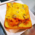 キュリあす's cooksnap of when they made かぼちゃの煮物をリメイクしてトーストに♬.