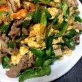 クック7XE1N6☆'s cooksnap of when they made 豚こま肉、ピーマン、椎茸、卵の山椒のせ丼.