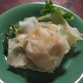 美味しいずき's cooksnap of when they made ハロウィンに！レンジで簡単♪おばけ焼売.
