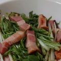 クックOPLFDZ☆'s cooksnap of when they made 【レンジで簡単】水菜とベーコンのおひたし.