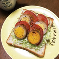 YUKIKI☆'s cooksnap of when they made ＊トマトとゆで卵のマヨチーズトースト＊.