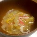 toshio39's cooksnap of when they made やわらか白菜とカニカマの味噌汁.
