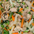 rika0827's cooksnap of when they made 大根と小松菜と豚肉の塩しょうが炒め.
