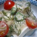 ココロの華's cooksnap of when they made 豆腐めかぶトマトのコラボぽん酢サラダ♪.