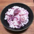 Plus009's cooksnap of when they made ☆簡単！綺麗な『紫いもごはん』.