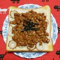 こげ岡's cooksnap of when they made 納豆×ちくわトースト.