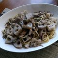 donuts★'s cooksnap of when they made レンコン秋パスタ.