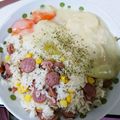 ハナ坊☆'s cooksnap of when they made ウインナーでレンチン洋風混ぜご飯.