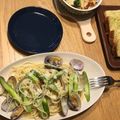まゆげむし's cooksnap of when they made あさりとアスパラのガーリックパスタ.