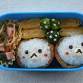 kachimachi's cooksnap of when they made キャラ弁 ✿ ごまちゃんツインズのお弁当.