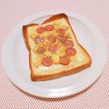 まあまま☆0403's cooksnap of when they made 柿とウインナーのチーズトースト.