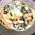 sweetsℓσνє's cooksnap of when they made ほうれん草とベーコンのクリームパスタ.