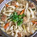 カフェ店員M子's cooksnap of when they made 味噌味なほうとうきのこ鍋（塩麹いり）.