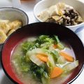 ＊ｎｏａ＊”'s cooksnap of when they made ごま油香る、白菜の外葉の味噌汁.