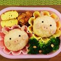 HINAKO7752's cooksnap of when they made 簡単！可愛い♪キャラ弁当☆ぶたちゃん弁当.