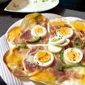 misatona's cooksnap of when they made 餃子の皮でハートのクリスピーピッツァ。.