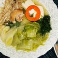クックHG9V8Y☆'s cooksnap of when they made 鶏もも肉と焼きねぎと白菜の焼きあごだし鍋.