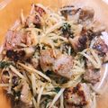 あたりめっこ's cooksnap of when they made 塩麹豚バラともやしの絶品！！にんにく炒め.