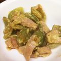 卵せんべい's cooksnap of when they made グリーントマトのハムチーズ炒め♡.