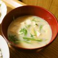 ＊実月＊'s cooksnap of when they made 水菜の豆乳味噌汁.