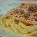 fuwavani's cooksnap of when they made ちょっとつゆだく♪カルボナーラ.