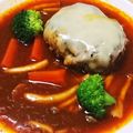 kohmom's cooksnap of when they made 簡単♫煮込みハンバーグonチーズ♡.